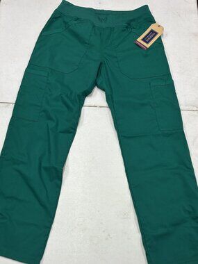 Cherokee Workwear XS Hunter Green Scrub Pants Comfort Waist Style WW170P